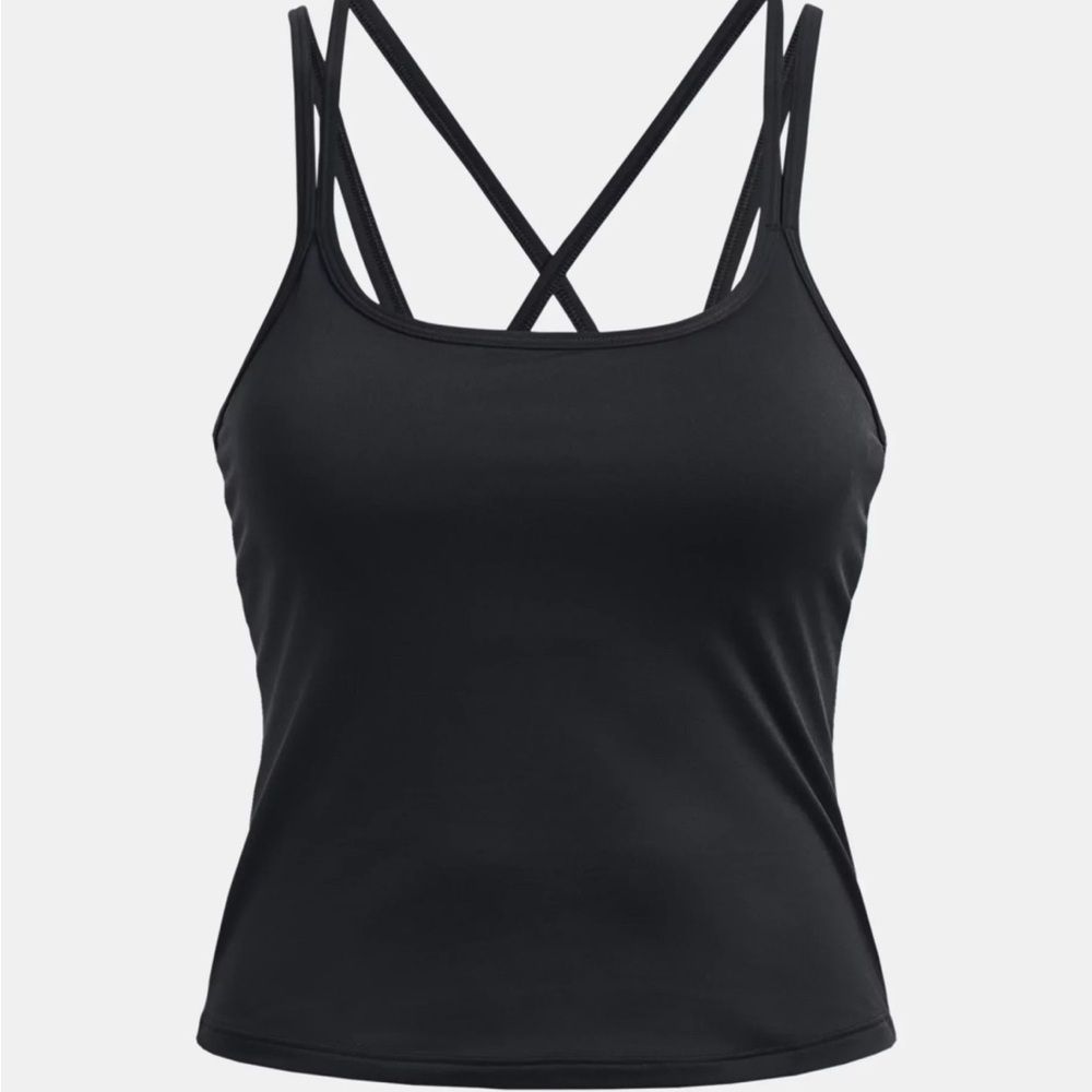 Champion Black Strappy Crisscross Built in Bra Duo‎ Dry Tank Women's Small EUC
